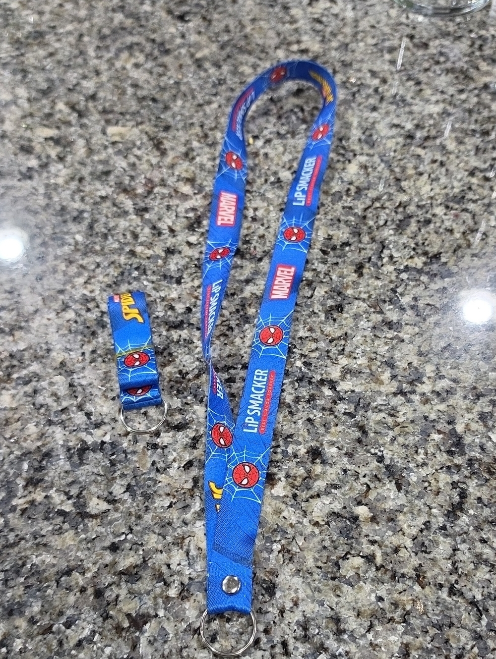 Spiderman Blue Spiderman Lipsmacker Kids Lanyard With Key Ring